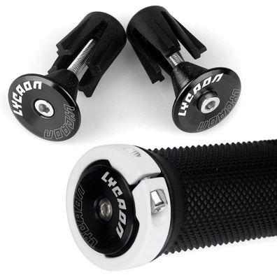 LYCAON Bike Lenker Griffe rutschfeste Gummi Aluminium Lock Handgriff