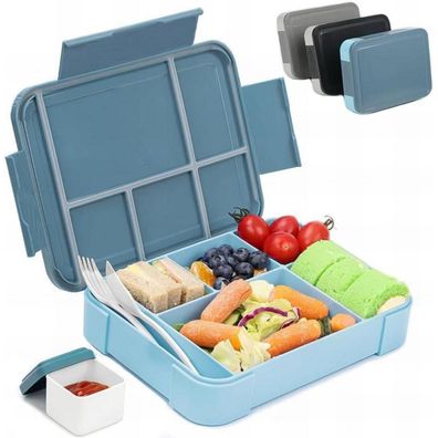 Bugucat Brotdose Kinder Bento Box 1330ML Auslaufsicher Cyanblau