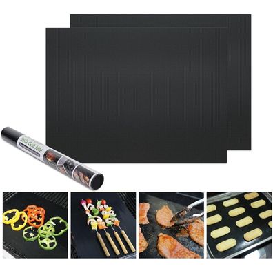 KitchenRaku Backmatte 32x50cm Umluft Antihaft Schwarz 2 Stück