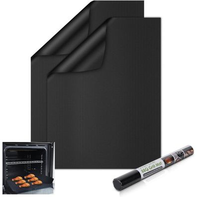 Universal Teflon Ofen Herdmatte 32x50cm Schwarz 2 Stück