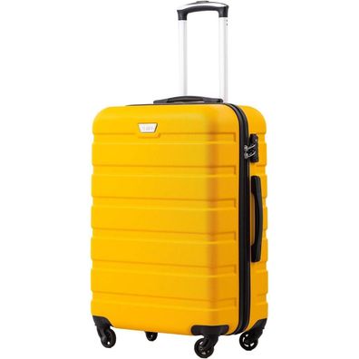 Coolife Premium Hartschalenkoffer TSA-Schloss 4 Rollen Zitronengelb