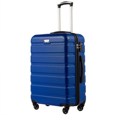 Coolife Premium Hartschalenkoffer Handgepäck 4 Rollen TSA-Schloss Blau