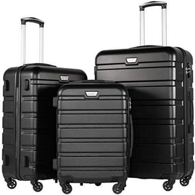 Coolife Premium Hartschalenkoffer Trolley Rollkoffer Set TSA-Schloss 4 Rollen