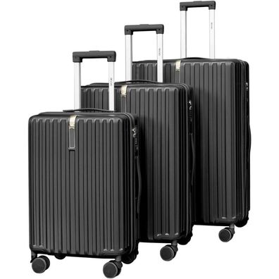 Handgepäck Koffer Schwarz Polycarbonat 4 Rollen 55x37x22cm TSA Schloss