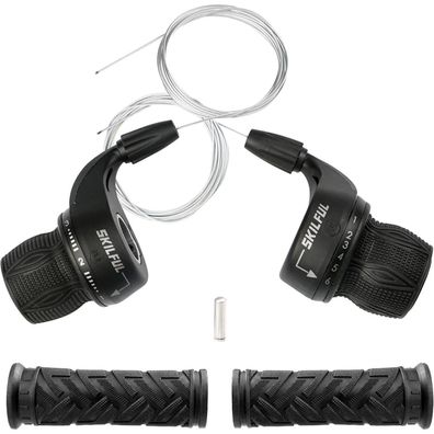 MEGHNA 18 Speed Fahrrad Schalthebel 3x6 Set Revoshifter 6 Fach Drehgriff für