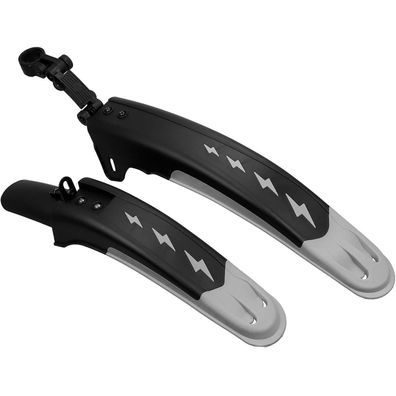 MEGHNA 2-teilig Universal Fahrrad Schutzblech Set 24-29 Zoll MTB Schwarz&Grau