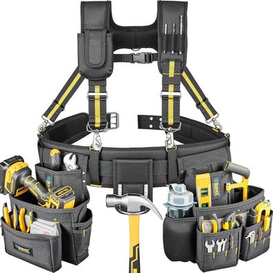 Werkzeuggurt Hosenträger Pro Ultra Anti-Verschleiß 20 Taschen Y-Style 1200D