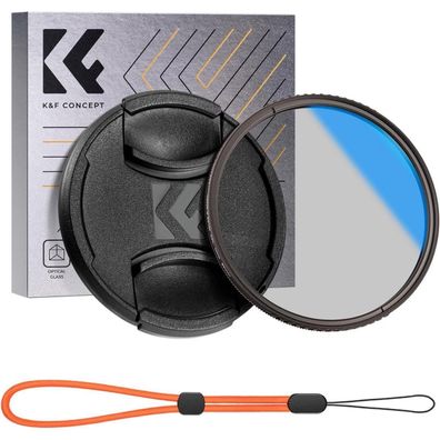 Zirkularer Polfilter 82mm CPL Filter mit Objektivdeckel, Halteband