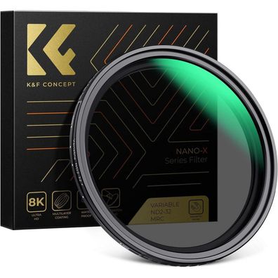 K&F Concept 55mm ND Filter Variabler Graufilter ND2-32 Neutralfilter