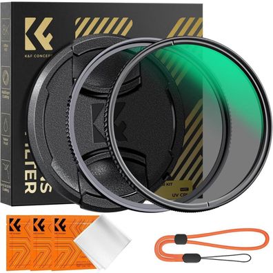 77mm Filtersets Polfilter+UV Filter Objektivdeckel Reinigungstuch*3