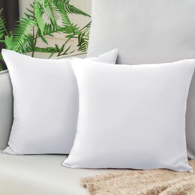 2er Set Mikrofaser Kissenbezug 40x40 Weiß Öko-Zertifikat