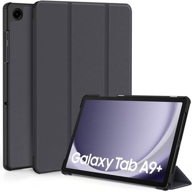EasyAcc Samsung Galaxy Tab A9+ A9 Plus 11 Zoll 2023 Hülle Dunkelgrau PU Leder