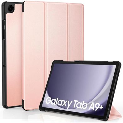 Hülle für Samsung Galaxy Tab A9+ Plus 11 Zoll 2023 Roségold Standfunktion
