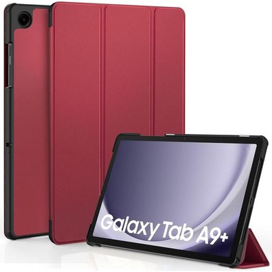 Hülle Samsung Galaxy Tab A9 + / A9 Plus 11 Zoll 2023 Schutzhülle PU Leder Rotwein