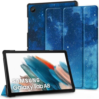 EasyAcc Samsung Galaxy Tab A8 2022/2021 Hülle Blau Sterne PU Leder Standfunktion