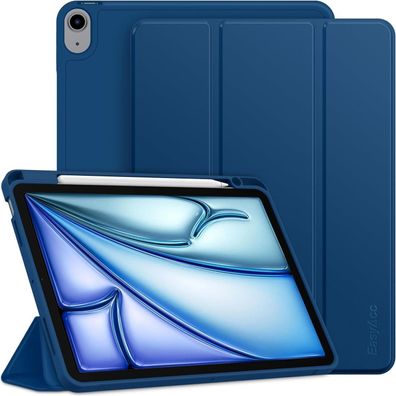 EasyAcc iPad Air M2 11 Zoll Hülle mit Stifthalter, Trifold Ständer, Meerblau