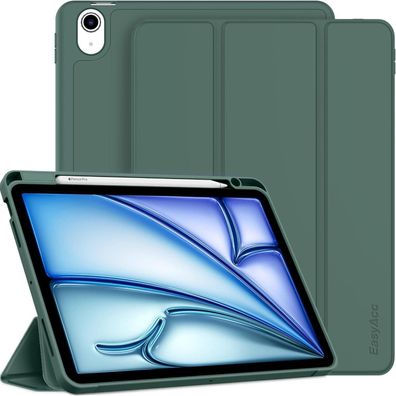 iPad Air M2 11 Zoll Hülle Stifthalter Trifold Ständer TPU Rückseite Nachtgrün