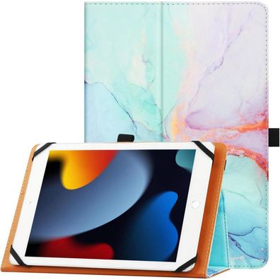 Universal Tablet Hülle 9-10 Zoll Schutzhülle Ständer Silikonband Marble Blue