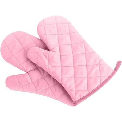 Hitzebeständige Ofenhandschuhe Verdickte Topflappen Backhandschuhe 1 Paar Rosa