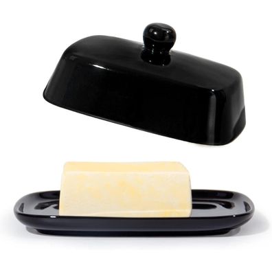 Theo&Cleo Butterdose Keramik Schwarz Butter Dish 250g - Butterschale Porzellan