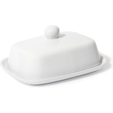 Theo&Cleo Butterdose Keramik 250g Weiß Spülmaschinenfest Mikrowelle