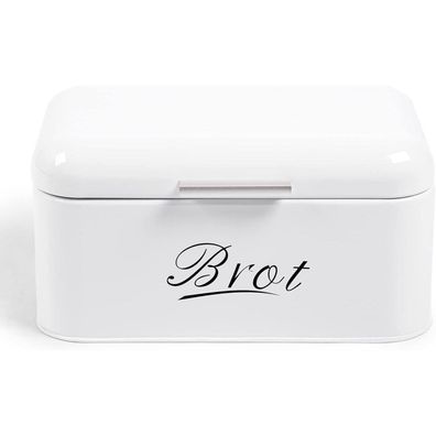 Brotkasten Theo&Cleo Großes Knäckebrot Metall Box Weiß Retro Design 31cm 19cm