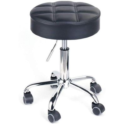 Drehhocker höhenverstellbar Rollhocker modernes Design Schwarz Sitz 35cm