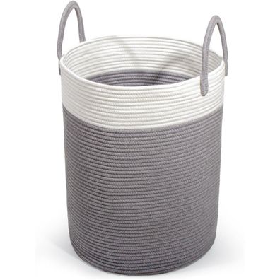 Sylando Aufbewahrungskorb Wäschekorb Spielzeug Groß Kinderzimmer 38x50cm Grau