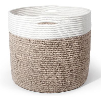 Sylando Wäschekorb Baumwolle Griffen Aufbewahrung Laundry Baskets Korb Braun
