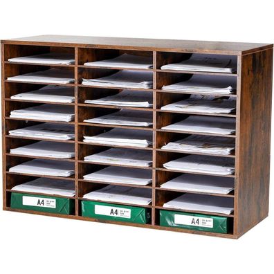 Schreibtisch Organizer Schwarz Ablagesystem 27 Fächer A4 80x55.1x30.5cm