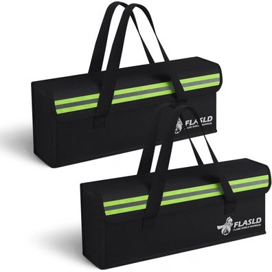 FLASLD 2-Pack E-Bike Akku Tasche feuerfeste sichere Ladetasche große Kapazität