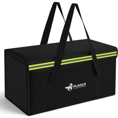 FLASLD Feuerfeste Dokumentenbox 60x30x30cm Wasserfest Tragbare Aufbewahrungsbox