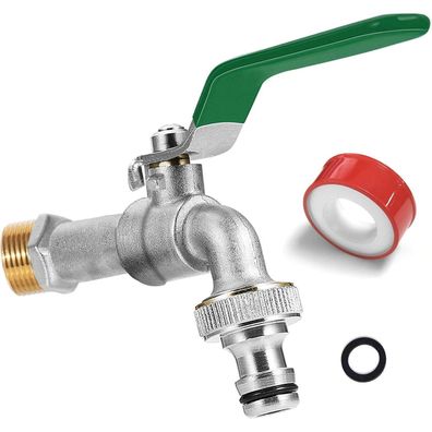 SPGOOD Garten Wasserhahn Premium Messing 3/4 Zoll Rost- Frostsicher Grün