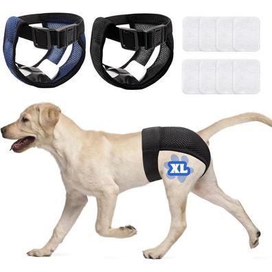 2er Pack Hundewindeln Läufigkeitshose für Hündinnen mit Damenbinden XL