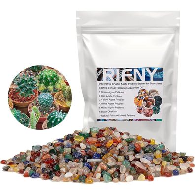 Aquarium Kieselsteine Natur Kristall Achat Sukkulenten Blumentopf Deko 680g