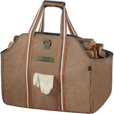 Bonthee Kaminholztasche Holzkorb Brennholzträger wasserdicht Extra Groß - Braun