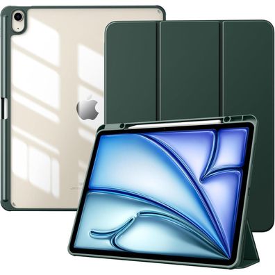 TiMOVO iPad Air 13 Zoll 2024 Hülle Stifthalter Transparent Nachtgrün