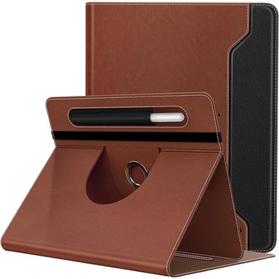 TiMOVO Tablet Hülle 9-11 Zoll 360 Grad Ständer Schutzhülle Stifttasche Brown