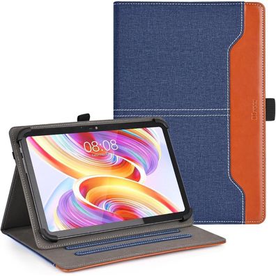 DLveer Universal Tablet Hülle 10-11 Zoll Multi-View PU Leder Blau