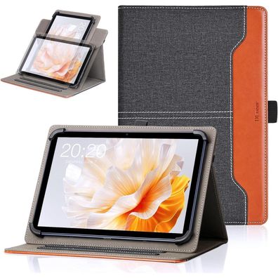 Drehbare Tablet Hülle für 10-11 Zoll - PU-Leder mit Standfunktion, schwarz