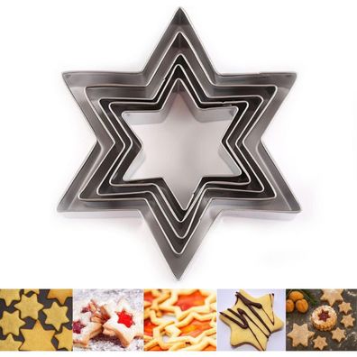 5-teiliges Edelstahl Sternform Ausstecher Set zum Backen