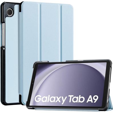 CoBak Galaxy Tab A9 2023 Hülle 8,7 Zoll PU-Leder Dreifach Falt Hellblau