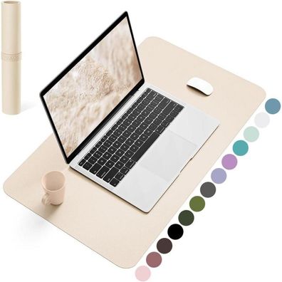 YSAGi Schreibtischunterlage Mauspad Leder Wildleder Office Mousepad(Beige