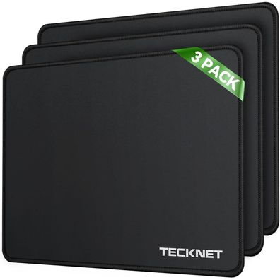 Tecknet Mauspad 3er Pack 280 x 210 mm wasserdicht Gaming Mausmatte vernähte