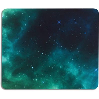 Mauspad Universum Grün Galaxis Motiv 24x20cm dünn abwaschbar rutschfest