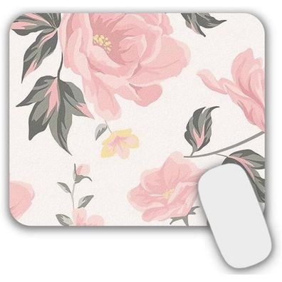 Blumen Mauspad Mädchen Rosa 24x20cm Anti-Rutsch Mousepad dünn & abwaschbar