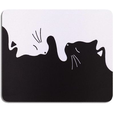 Kleines Mauspad rutschfest Katzenmotiv 24x20 cm Mousepad dünn abwaschbar