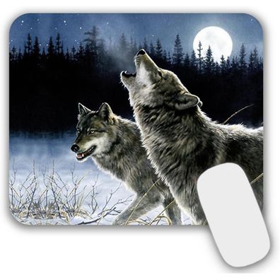 Mauspad Klein Wolf Motiv 24 x 20 cm PC Mousepad Design Anti-Rutsch 240 x 200 mm