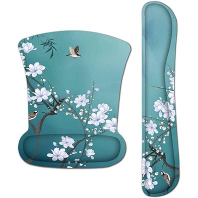 Ergonomisches Mauspad mit Gelkissen Handauflage Tastatur Set