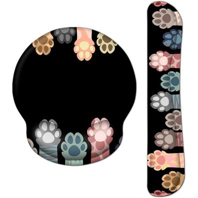 Ergonomisches 2-in-1 Mauspad mit Handauflage Gelkissen Katze